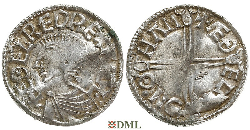 Денарий, Англия, Æthelred II (978-1016), м.д. Southampton, монетарий Æthelwerd, North 774
