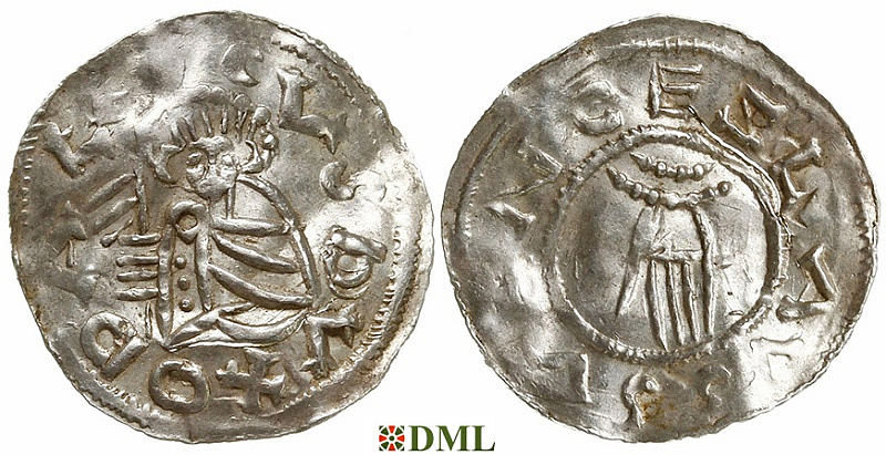 Денарий, Чехия, Богемия, Oldřich (1012-1034), м.д. Praga, Šmerda 132