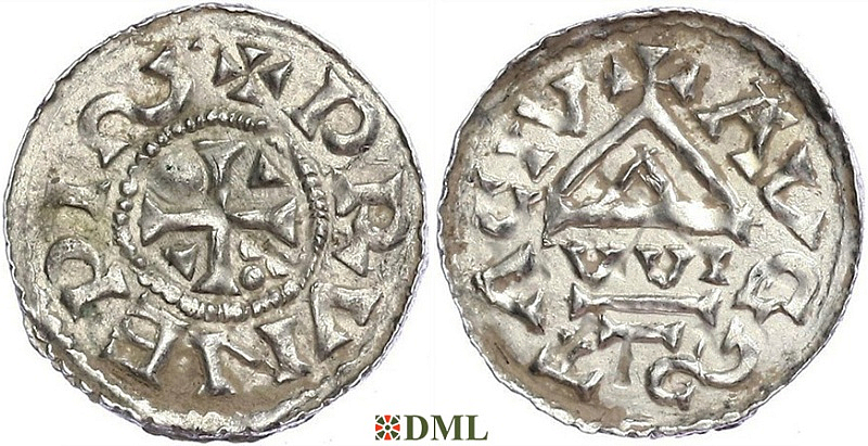 Денарий, Германия, Швабия, Bruno (1006-1029), м.д. Augsburg, монетарий WI, Hahn 1976, 142a2