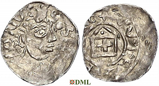 Денарий, Германия, Франкония, Meinhard I (1018-1034), м.д. Wurzburg, Dbg. 859