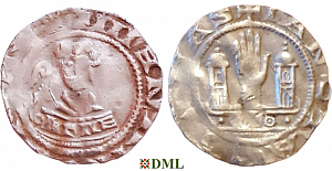 Денарий, Германия, Нижняя Лотарингия, Hermann III von Hochstaden (1089-1099), м.д. Koln, Dbg. 414