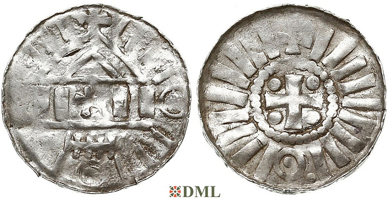 Денарий, Германия, Саксония, Anonymous bishop, Sachesnpfennig, Kilger 2000, KN 1