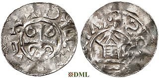 Денарий, Германия, Саксония, Otto III (983-1002), м.д. Hildesheim, Dbg. 706, type OAP