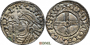 Денарий, Англия, Cnut  (1016-1035), м.д. Stamford, монетарий Leofwine, North 790