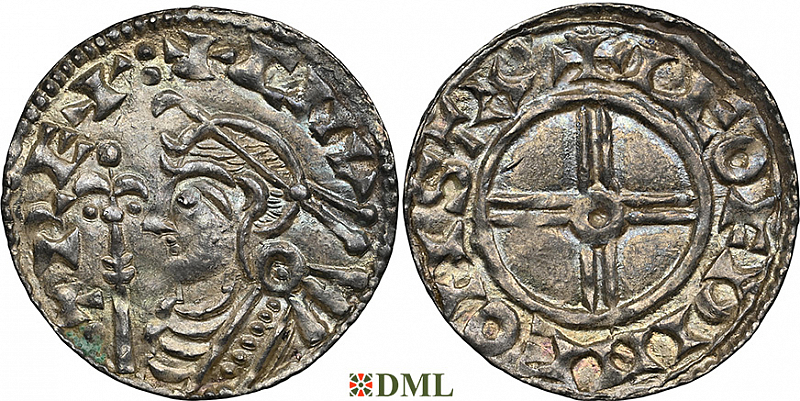 Денарий, Англия, Cnut  (1016-1035), м.д. Stamford, монетарий Leofwine, North 790