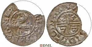 Денарий, Англия, Æthelred II (978-1016), м.д. Stamford, монетарий Ælfwald?, North 770