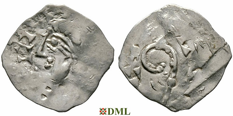 Денарий, Германия, Нижняя Лотарингия, Heinrich II (1014-1024), м.д. Luttich, Ilisch 2014, 34.11