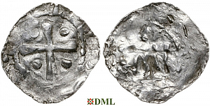 Денарий, Германия, Верхняя Лотарингия, Haimo (990-1024), м.д. Verdun, Dbg. 96