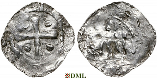 Денарий, Германия, Верхняя Лотарингия, Haimo (990-1024), м.д. Verdun, Dbg. 96
