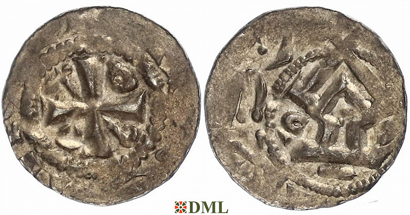 Денарий, Германия, Саксония, Anonymous bishop, м.д. Gittelde, Dbg. 1220