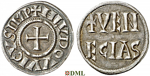 Денье, Каролинги, Louis le Pieux (814-840), м.д. Venise, Depeyrot 1116 D