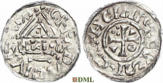 Денарий, Германия, Бавария, Heinrich II (1002-1024), м.д. Cham, монетарий HEIƧ, Hahn 1976, 80b1