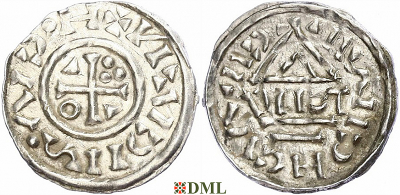 Денарий, Германия, Бавария, Heinrich II (1002-1024), м.д. Neuburg, монетарий DIOTP, Hahn 1976, 84a1