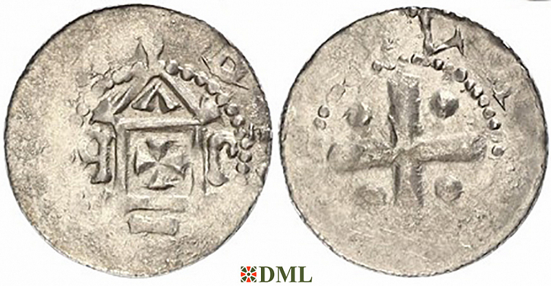 Денарий, Германия, Саксония, Bardo (1031-1051), м.д. Erfurt, Dbg. 878