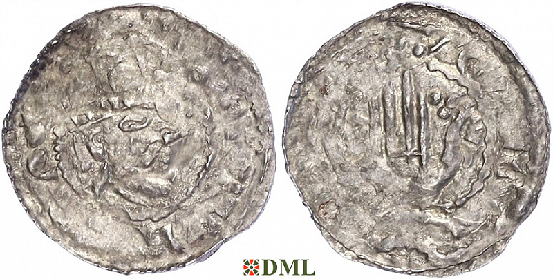 Денарий, Германия, Швабия, Heinrich II (1002-1024), м.д. Esslingen, Dbg. 951
