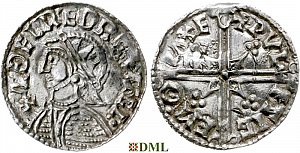 Денарий, Англия, Æthelred II (978-1016), м.д. Exeter, монетарий Wulfsige, North 775
