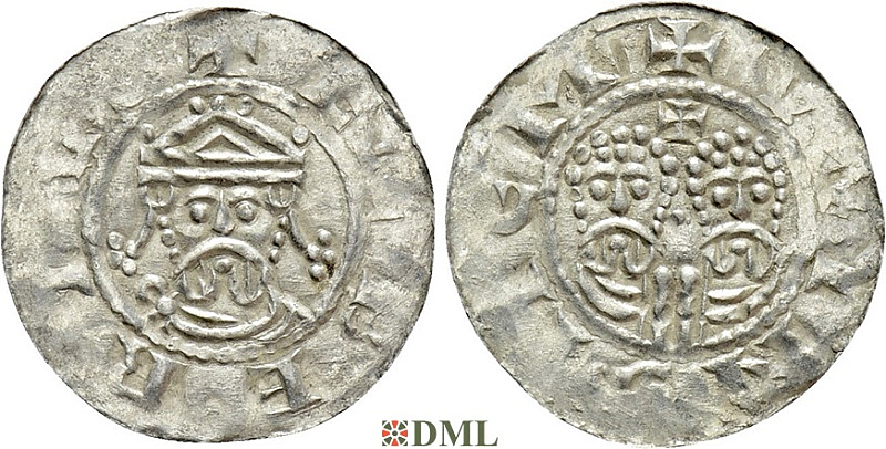 Денарий, Германия, Нижняя Лотарингия, Gf. Egbert II (1068-1090), м.д. Winsum, Ilisch 2000, 22.8