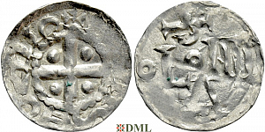 Денарий, Германия, Нижняя Лотарингия, Otto III (983-1002), м.д. Koln, Dbg 335