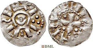 Денарий, Германия, Нижняя Лотарингия, Heinrich II (1002-1024), unknown mints, Ilisch 2000, 20.6