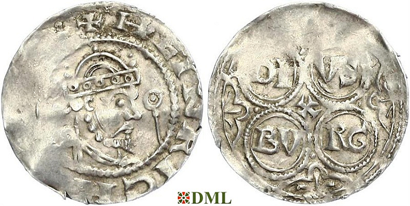 Денарий, Германия, Нижняя Лотарингия, Heinrich III (1039-1046), м.д. Duisburg, Dbg. 1515