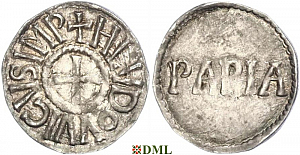 Денье, Каролинги, Ludwig I (814-840), м.д. Pavie