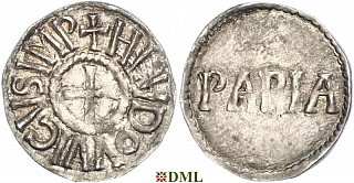 Денье, Каролинги, Ludwig I (814-840), м.д. Pavie