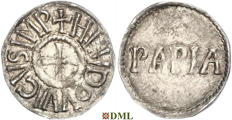 Денье, Каролинги, Ludwig I (814-840), м.д. Pavie