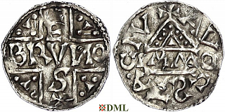 Денарий, Германия, Швабия, Bruno (1006-1029), м.д. Augsburg, монетарий IMMO, Hahn 1976, 147b2
