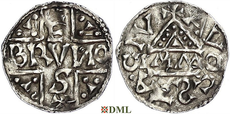 Денарий, Германия, Швабия, Bruno (1006-1029), м.д. Augsburg, монетарий IMMO, Hahn 1976, 147b2