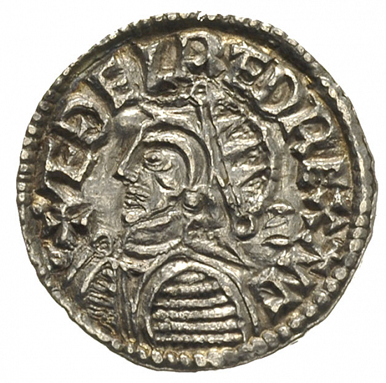 Денарий, Англия, Æthelred II (978-1016), м.д. Lincoln, монетарий ?, North 775