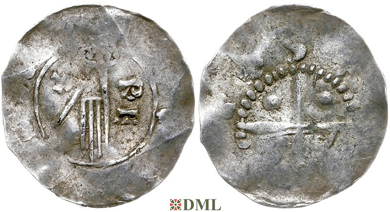 Денарий, Германия, Нижняя Лотарингия, Heinrich II (1002-1024), м.д. Deventer, Ilisch 2000, 1.8