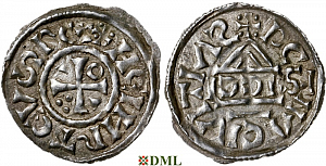 Денарий, Германия, Бавария, Heinrich II (1002-1024), м.д. Regensburg, монетарий SICCI, Hahn 1976, 27h1.1