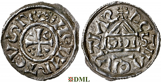 Денарий, Германия, Бавария, Heinrich II (1002-1024), м.д. Regensburg, монетарий SICCI, Hahn 1976, 27h1.1