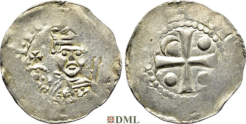Денарий, Германия, Франкония, K. Heinrich III (1046-1056), м.д. Worms, Dbg. 846