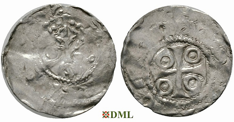 Денарий, Германия, Нижняя Лотарингия, Heinrich IV (1056-1106), м.д. Tiel, Ilisch 2000, 3.25