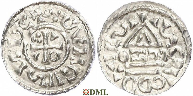 Денарий, Германия, Бавария, Heinrich II (1002-1024), м.д. Salzburg, монетарий CEZO, Hahn 1976, 89a2