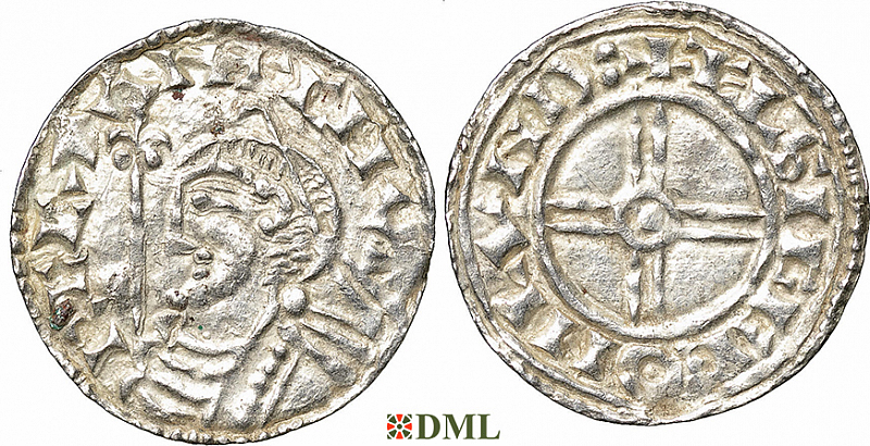 Денарий, Англия, Cnut (1016-1035), м.д. London, монетарий Ælsigge, North 790
