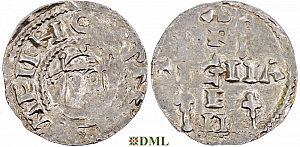 Денарий, Германия, Швабия, Heinrich II (1002-1024), м.д. Strassburg, Dbg. 918