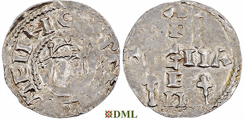 Денарий, Германия, Швабия, Heinrich II (1002-1024), м.д. Strassburg, Dbg. 918