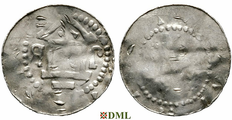Денарий, Германия, Саксония, Bardo (1031-1051), м.д. Erfurt, Dbg. 878