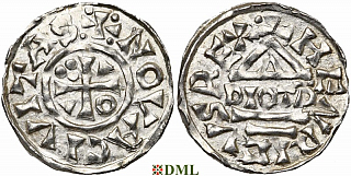 Денарий, Германия, Бавария, Heinrich II (1002-1024), м.д. Neuburg, монетарий DIOTP, Hahn 1976, 84a1