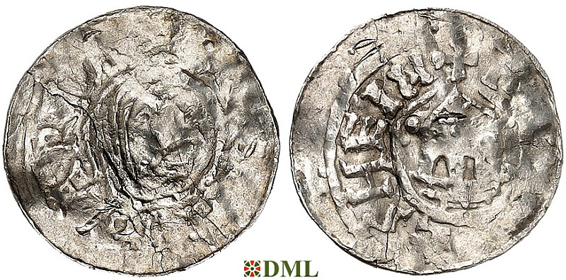 Денарий, Германия, Саксония, Bernward (993-1022), м.д. Hildesheim, Dbg. 714