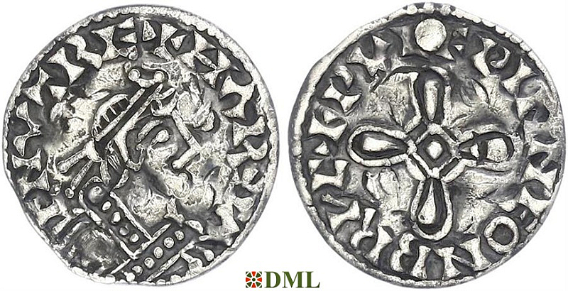 Денарий, Англия, Harthaknut (1035-1042), м.д. Bristol, монетарий Wulfwine, North 809