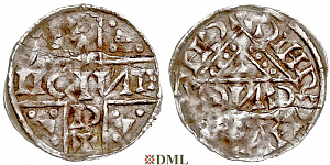 Денарий, Германия, Бавария, Heinrich V (1018-1026), м.д. Regensburg, монетарий CИCO, Hahn 1976, 31e10