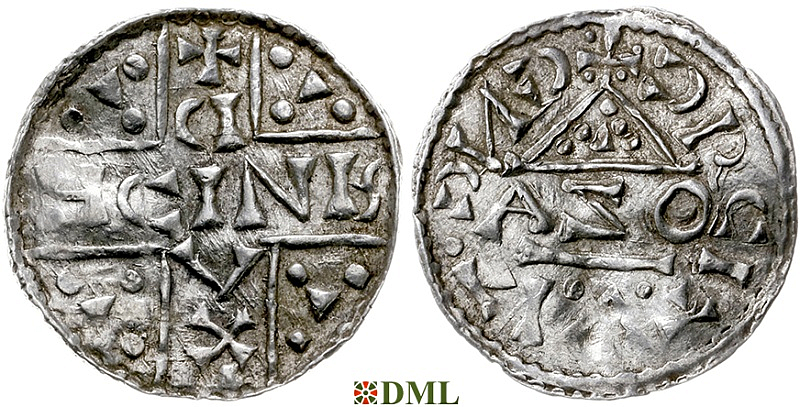 Денарий, Германия, Бавария, Heinrich V (1018-1026), м.д. Regensburg, монетарий AZO, Hahn 1976, 31b3