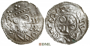 Денарий, Германия, Швабия, Heinrich II (1002-1024), м.д. Augsburg, Hahn 1976, 145.65