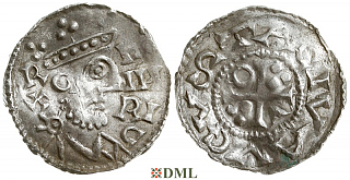 Денарий, Германия, Швабия, Heinrich II (1002-1024), м.д. Augsburg, Hahn 1976, 145.65