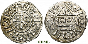 Денарий, Германия, Бавария, Heinrich II (1002-1024), м.д. Regensburg, монетарий HƆOV, Hahn 1976, 27i1
