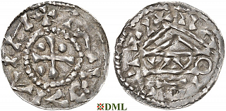 Денарий, Германия, Бавария, Heinrich I (948-955), м.д. Regensburg, монетарий WO, Hahn 1976, 10m2