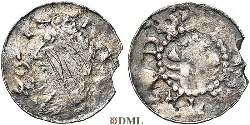 Денарий, Германия, Нижняя Лотарингия, Anonymous bishop, м.д. Saint-Trond, Ilisch 2014, 43.2.1 